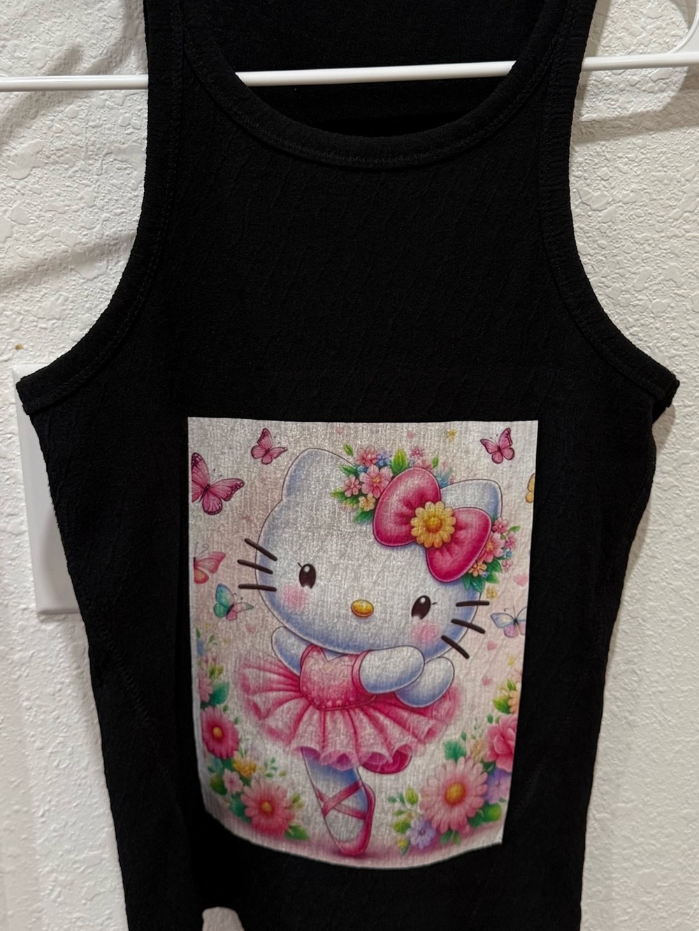 Hello Kitty Black Tank Top with Ballerina Graphic